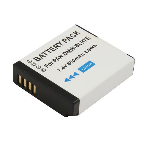 AVIZAR Batterie pour Appareil Photo Panasonic DMW-BLH7E Li-ion 7.4V 650mAh 4.8Wh Blanc
