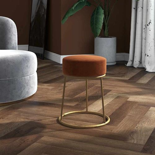 vidaXL Runder Hocker Braun Samt