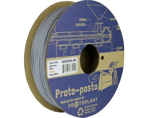 Proto-Pasta HTP21705-CFL Light Gray Carbon PLA Filament PLA 1.75 mm 500 g gris clair