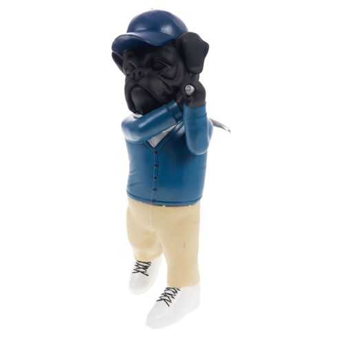 Non Communiqué Noir Statue : Chien Golfeur - Amadeus - Résine