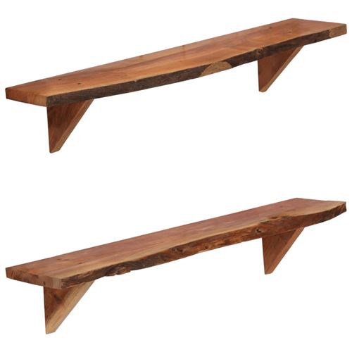 vidaXL Étagères murales 2 pcs 90x20x16 cm Bois d'acacia massif