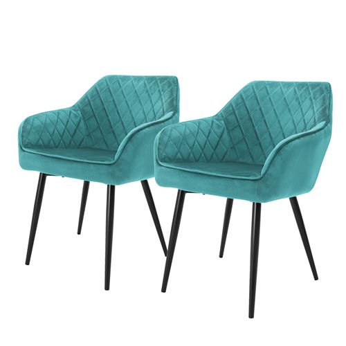 Non Renseigné Bleu Lot De 2 Chaise Ml Design Interieur Non Pliable En Metal H. 80 Cm - Image 3