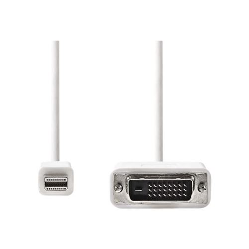 Nedis - Câble adaptateur - Mini DisplayPort (M) pour DVI-D (M) - 2 m - vis moletées - blanc