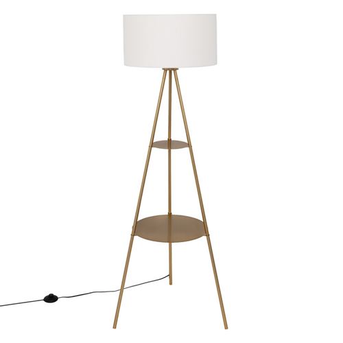 Non Communiqué Or Lampadaire Trépied Arthus 163 Cm Métal Doré Atmosphera