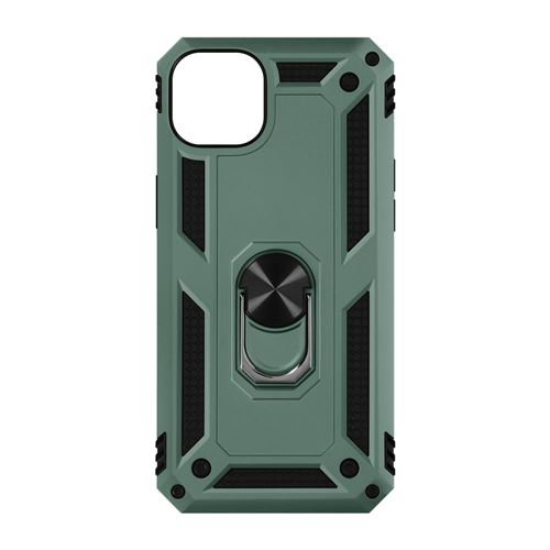 Coque pour iPhone 14 Antichoc Bi-matière Bague Support Vidéo Avizar vert
