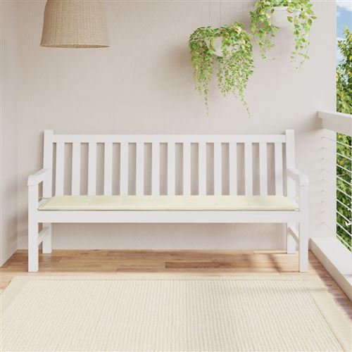 vidaXL Coussin de banc de jardin Crème 180 x 50 x 3 cm