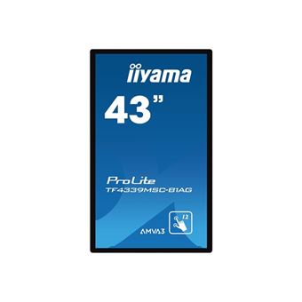 iiyama ProLite TF4339MSC-B1AG - Classe de diagonale 43" (42.5" visualisable) écran LCD rétro-éclairé par LED - signalétique numérique interactive - avec écran tactile (multi-touches) - 1080p 1920 x 1080 - noir mat