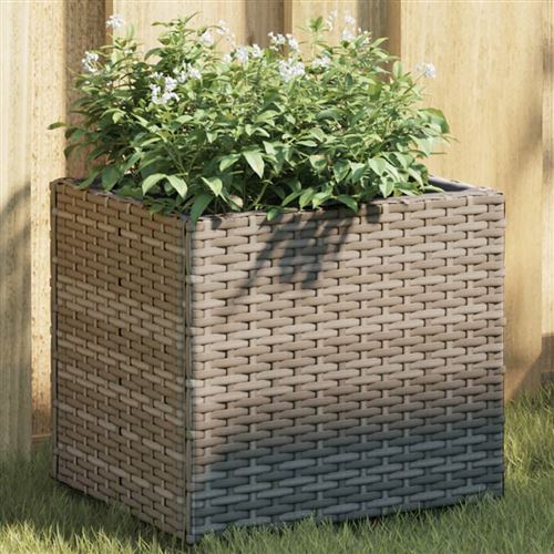 Vidaxl Gris Plantenbakken 2 St 36X30x32 Cm Poly Rattan Grijs3210533 - Image 2