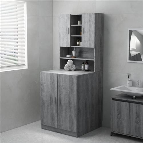 vidaXL Meuble pour machine à laver Sonoma gris 71x71,5x91,5 cm