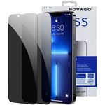 2 Films de protection écran verre trempé Anti Espion (teinté) pour iPhone 13, iPhone 13 Pro, et iPhone 14 (6.1) [Novago]