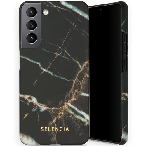 Selencia Coque Maya Fashion pour Samsung Galaxy S22 Plus Marble Black