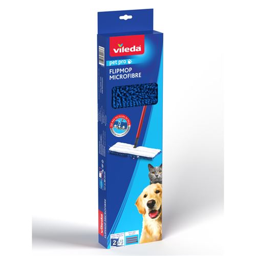 Comparer les prix de Serpillère - Vileda - FlipMop - 100% microfibre - Double face - Lavable en machine