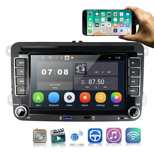 Autoradio Android 10 Navigation GPS Bluetooth Écran 7 Pouces 16G USB FM MP3 YONIS