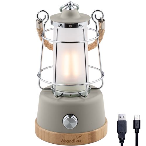 Lampe lanterne de camping LED Kiruna - Rechargeable - USB - Bambou - Style  rétro - Mobilier de camping - Achat & prix
