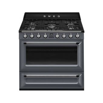 CENTRE DE CUISSON 90 CM, 1 FOUR CHALEUR TOURNANTE, CATALYSE, NETTOYAGE VAPOR CLEAN, TOURNEBROCHE, 5 FOYERS GAZ, GRIS ARDOISE