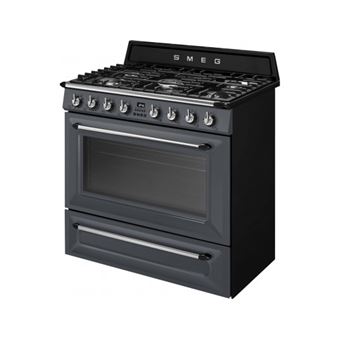 CENTRE DE CUISSON 90 CM, 1 FOUR CHALEUR TOURNANTE, CATALYSE, NETTOYAGE VAPOR CLEAN, TOURNEBROCHE, 5 FOYERS GAZ, GRIS ARDOISE