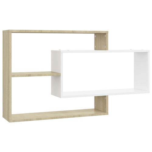 VidaXL Étagères murales Blanc et chêne sonoma 104x20x58,5 cm Aggloméré