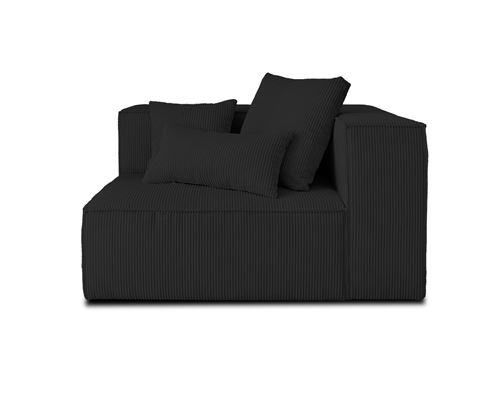Non Communiqué Noir Colombine - Module D'assise Droit - En Velours Côtelé