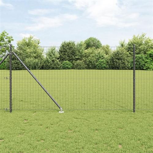 Non Communiqué Gris Vidaxl Poteaux De Clôture Avec Pointe 7 Pcs Ø32 Mm 160 Cm Acier Galvanisé 42004260