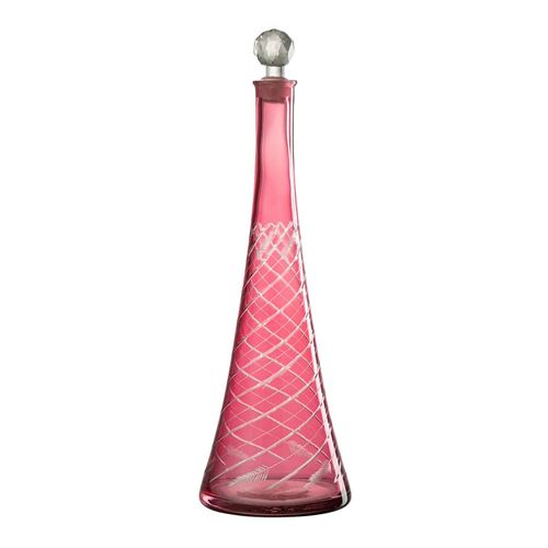 Non Communiqué Rouge Carafe En Verre Tiges "Anastasia" 42Cm