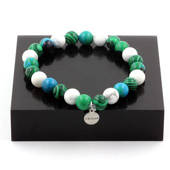 Bracelet Perles Oeil de Tigre + Labradorite + Lépidolite + Chrysocolle de 8 mm | Longueur 19-20 cm | Fabriqué en France | TRENDYFLAIR - 1