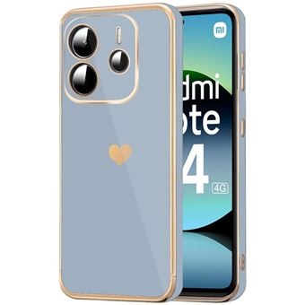 Coque pour Xiaomi Redmi Note 14 4G (pas pour 5G) Protection Motif Cœur Anti-Rayure Souple TPU Bleu - BOOLING - 1