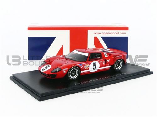 Voiture Miniature de Collection SPARK 1-43 - FORD GT40 - BOAC 1968 - Red - UK009
