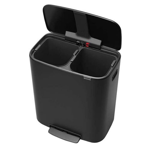 Poubelle à pédale 2x30l matt black Brabantia 211508 - Poubelle - Achat &  prix