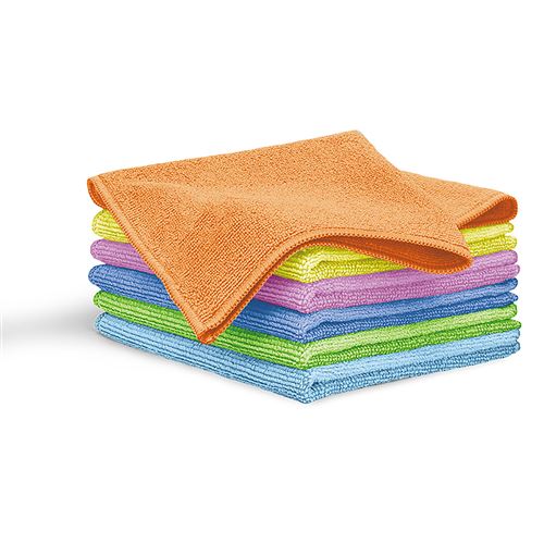 Lot de 6 Torchons de Cuisine Microfibres Lavette Nettoyant Doux Absorbants Blaumann AT-3884  Multicolore