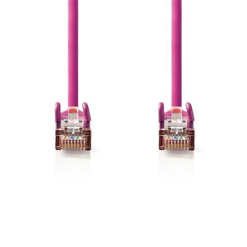 Nedis - Câble réseau - RJ-45 (M) pour RJ-45 (M) - 3 m - SF/UTP - CAT 5e - moulé, rond - rose