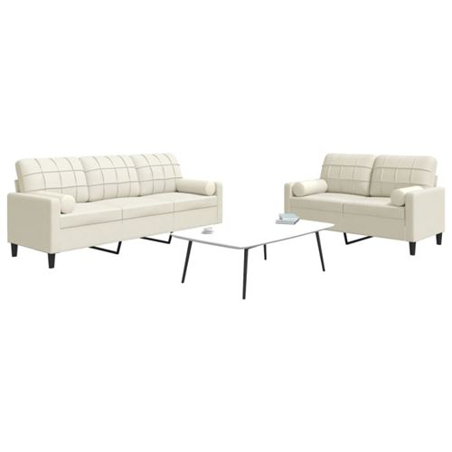 Non Communiqué Multicolore Ensemble De Canapés 2 Pcs Avec Coussins Et Traversins Velours