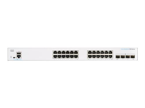 Cisco Business 350 Series 350-24T-4G - Commutateur - C3 - Géré - 24 x 10/100/1000 + 4 x SFP - Montable sur rack