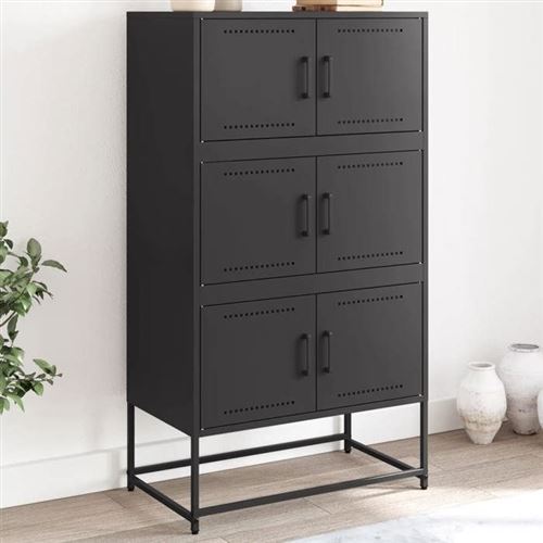 Non Communiqué Noir Vidaxl Buffet 68,5X38,5X123,5 Cm Acier, Armoire, Armoire Latérale, Armoire De Rangement, Armoire, Placard, Buffet Haut, 846488