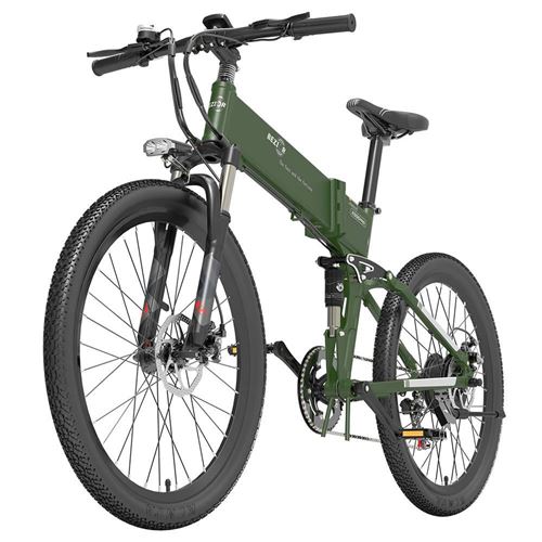 Vélo électrique pliant BEZIOR X500 Pro Noir Vert- Batterie 48V 10.4Ah, Moteur 500W