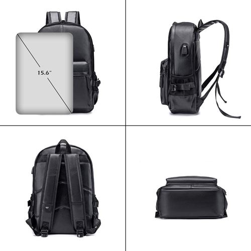 Sac à dos business Marron en cuir souple veritable compatible