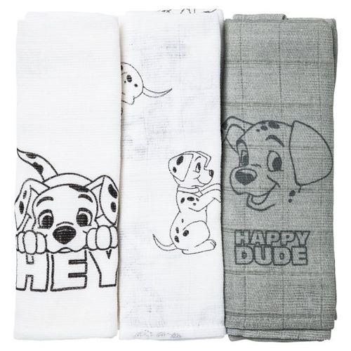 101 Dalmatiens Lot de 3 langes - 60 x 60 cm