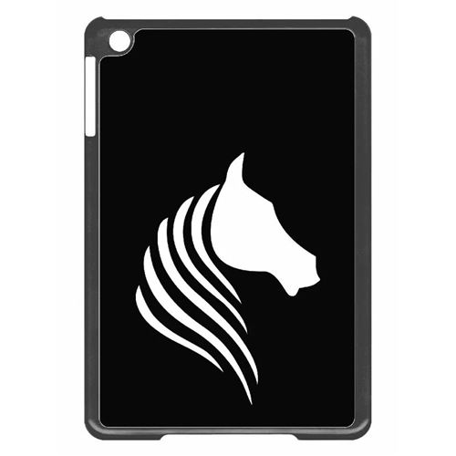Coque tablette My-Kase pour iPad mini 2 - cheval fond noir - Plastique Noir