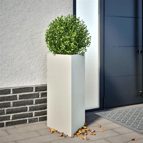 vidaXL - Jardinière - Triangulaire - 40x34,5x70 cm - Blanc - Image 3