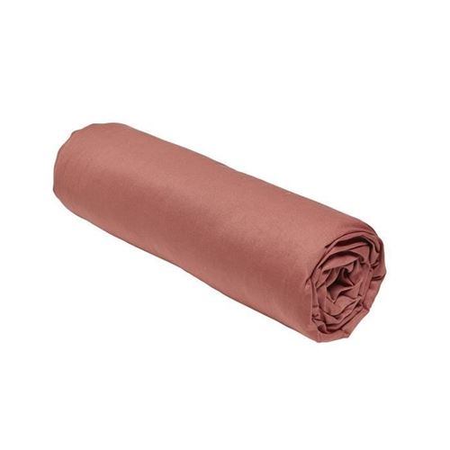 Drap housse Essential - 140 x 190 cm - 2 personnes - 100% Coton uni - Terracotta