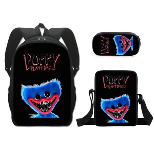 Set de 3 pièces Sacs à Dos Poppy Time Noir/Bleu 021