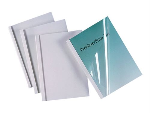 GBC Standard - 12 mm - A4 (210 x 297 mm) - 110 feuilles - 150 micromètres - blanc - 240 g/m² - 100 unités couverture à reliure thermique