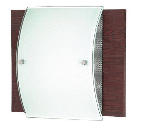 HOMEMANIA Lampe Murale Gondol - Applique - pour Séjour, Chambre - Wenge in Bois, Verre, 30 x 24 x 10 cm, 2 x E27, Max 40 W