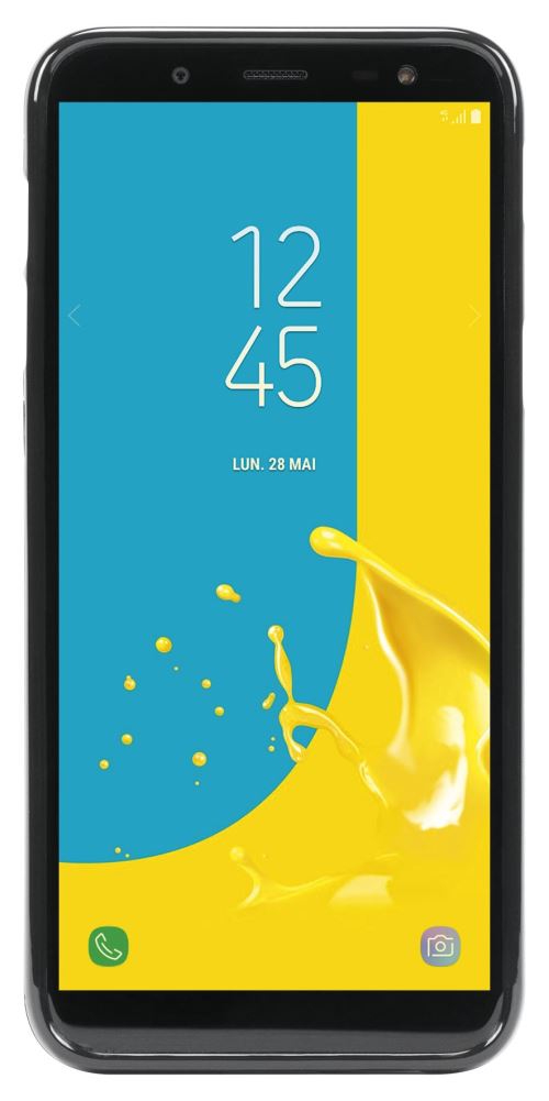 Mobilis T-Series - Achterzijde behuizing voor mobiele telefoon - zwart - slank ontwerp - voor Samsung Galaxy J6