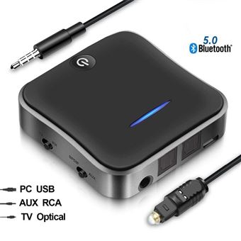 Ozvavzk Adaptateur Bluetooth Récepteur 5.0, Émetteur Transmetteur Recepteur  Bluetooth Audio sans Fil 2 en 1 avec Câble RCA AUX 3,5mm, Adaptateur  Bluetooth pour TV/Smartphone/Casque/Enceinte : : High-Tech