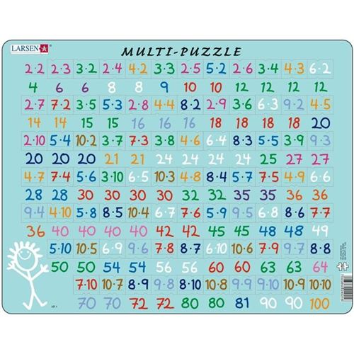 Puzzle Apprendre Les Multiplications 81 Pièces Larsen Mathématique 8 Ans +