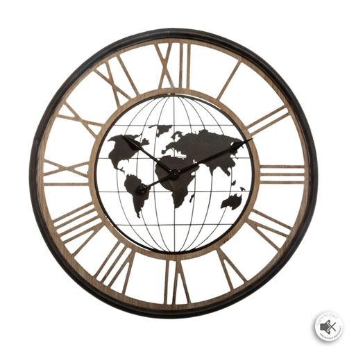 Non Communiqué Noir Horloge Métal D67 Monde Atmosphera - Image 1