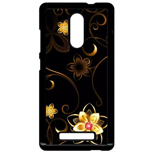 Coque Xiaomi Redmi Note 3 Fleur D Or Fond Noir