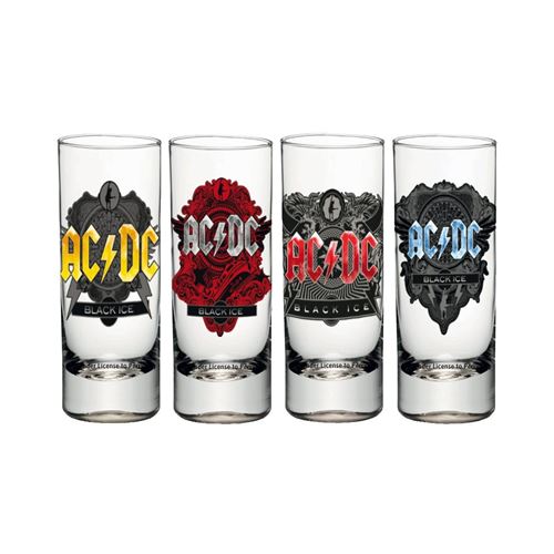 Ac/dc Sgac01 Verres À Schnaps, Verre, Transparent, 4 X 4 X 10,5 Cm