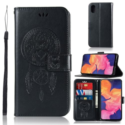 Etui en PU attrape-rêves hibou noir pour votre Samsung Galaxy A10e