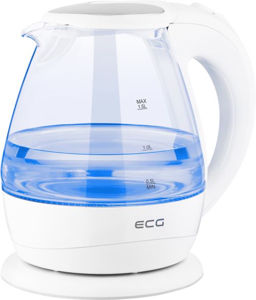 ECG RK1520 - Bouilloire électrique en verre 1,5L - 2200W - éclairage bleu